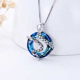 TOUPOP Christmas Gifts for Women Snake Pendant Necklace for Women Girls 925 Sterling Silver Snake Jewelry with Blue Crystal Jewelry Gifts for Mom Wife Friend Birthday Thanksgiving Day
