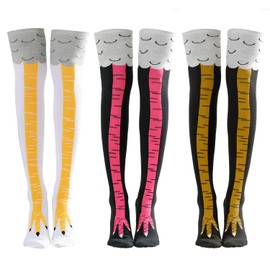 MEMOFYND Fun High Tube Knee Chicken Feet Socks, Enjoy Warm And Comfortable Wearing Experience, Sweat-Absorbing Chicken Leg Socks, Chicken Clothing