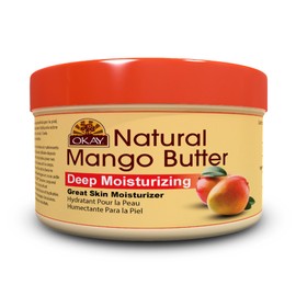Okay Pure Naturals Shea & Mango Body Butter for Skin - Shea Butter for Women and Men, Daily Moisturizer for Hair and Body, Helps with Stretch Marks, Soothes Dry Skin - 1 oz jar (Pack of 1)