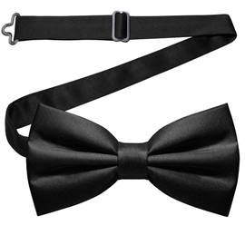 Pre-Tied Bow Tie Men, Adjustable Black Bow Tie Classic Solid Color Bowtie for Weddings, Dinners, Parties, Business, Proms Formal Occasions