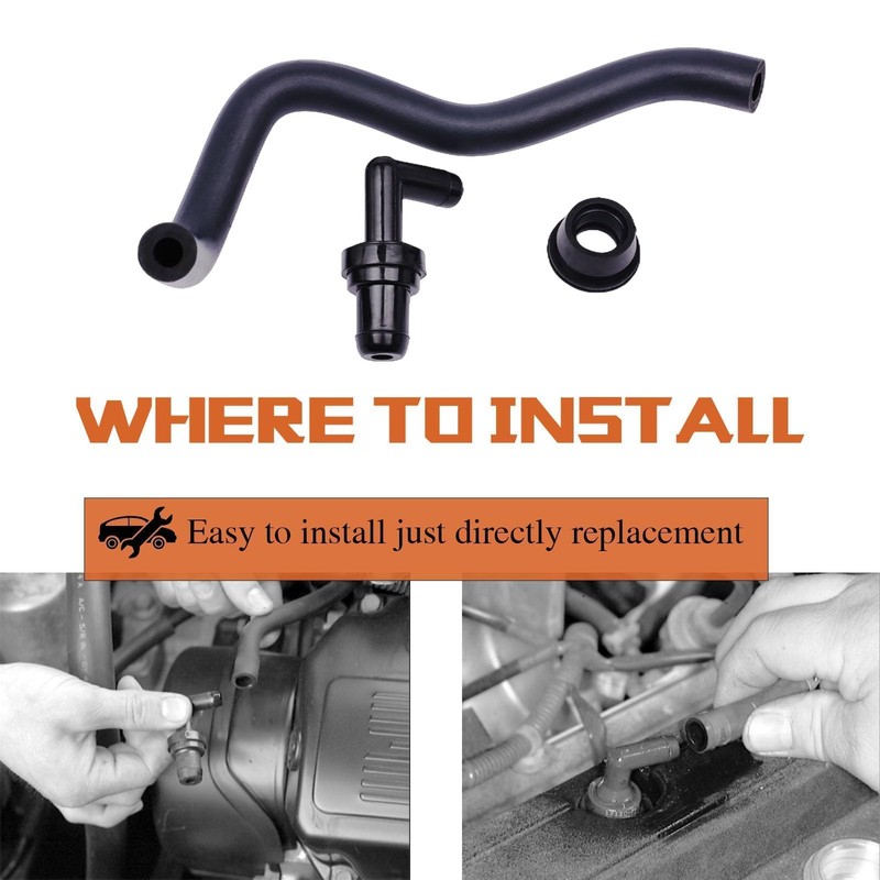 PCV Valve 90°+ Grommet + Hose Kit Fit for Toyota
