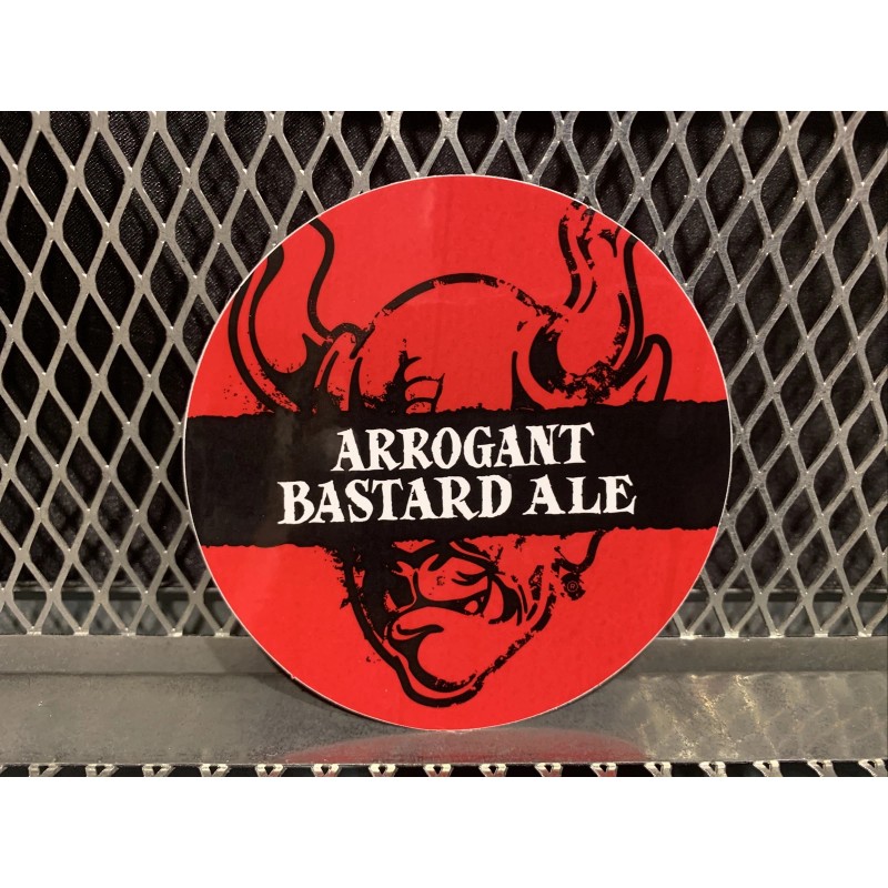 STONE BREWING ARROGANT BASTARD ALE Gargoyle Red 4" Round Sticker