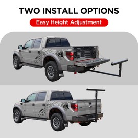 Rockland Truck Bed Extender, 2 in 1 Design Foldable Pick Up Truck Bed Extender for Canoe Kayak Ladder Lumber, 350 LBS Load Capacity