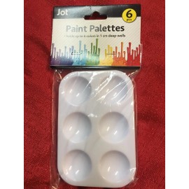 Jot 6 Pack ~ Artist Painter Plastic Paint Palette Trays 6 Wells In Each