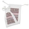 Ambesonne Zambia Fabric Pouch Set of 2, Antique Traditional in
