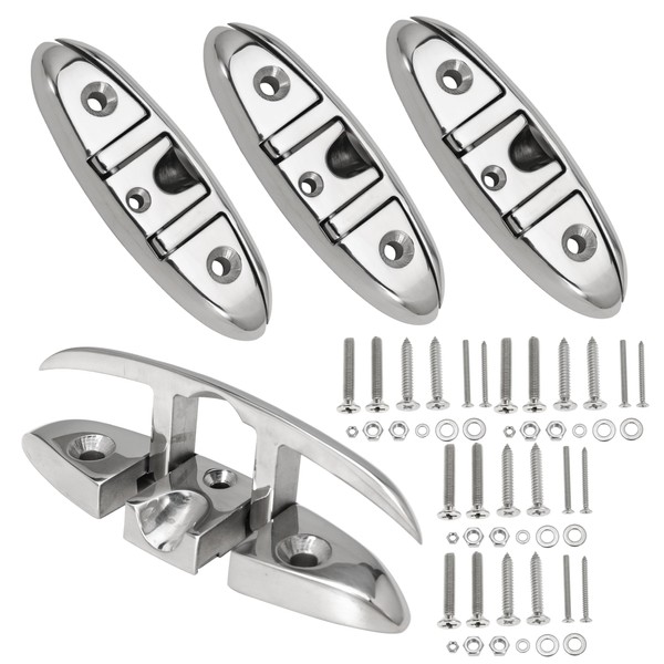 Ciweisah Stainless Steel Boat Folding Cleats 6" Flip-up Dock Cleat