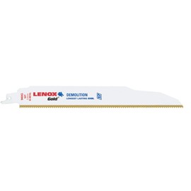 LENOX Tools 21221B960GR Gold Power Arc Demolition Reciprocating Saw Blade, For Demolition, Nail-Embedded Wood, Cast Iron, Fire & Rescue Cutting, 9-inch, 10 TPI, 25-Pack