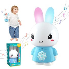 alilo Honey Bunny Baby Audio Player - Toy w/ Chewable Teether Ears, Colorful Lights - Pre-Loaded with Educational Sounds, Stories, Music, Lullabies, White Noise for 10+ Months Kids - Baby Gift for Learning - Colour: Pink
