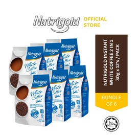 Nutrigold [Bundle of 6] NUTRIGOLD White Coffee 2 in 1 (30g x 12 sticks / Pack)