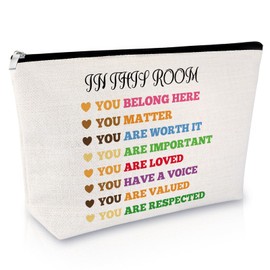 Inspirational Makeup Bag Encouragement Gifts for Women Friends Positive Quotes Cosmetic Bag Motivational Christmas Birthday Retirement Gifts for Coworkers Boss Lady Teacher Zipper Travel Pouch