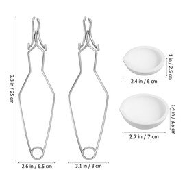 SEWACC Melting Ceramic Crucible Set Ceramic Crucible Bowls Quartz Melting Dishes Pot with Tongs Handle for Melting Metal