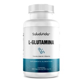 L-Glutamina - Aminoácido 475 mg por porción (1 al Día) - 200 Cápsulas - S&V - Sin Gluten y Sin OMG