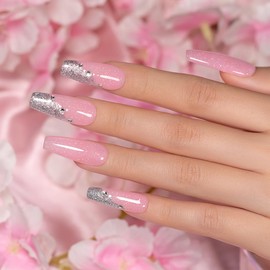 RARJSM Rainbow Glitter Rubber Base Gel Nail Polish Nude Bubble Pink Rubber Base Gel Iridescent Shimmer Brush on Quick Extend Builder Hard Gel Soak Off Curing Requires 15ml Salon Home French Manicure