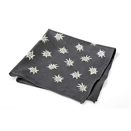 Breiter Edelweiss Traditional Cloth, 100% Cotton, 50 x 50 cm, black