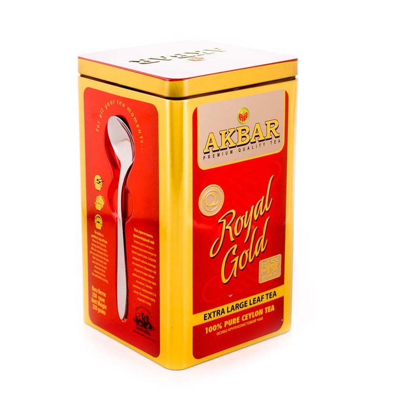 Akbar Royal Gold with Free Spoon - Big Leaf 250g