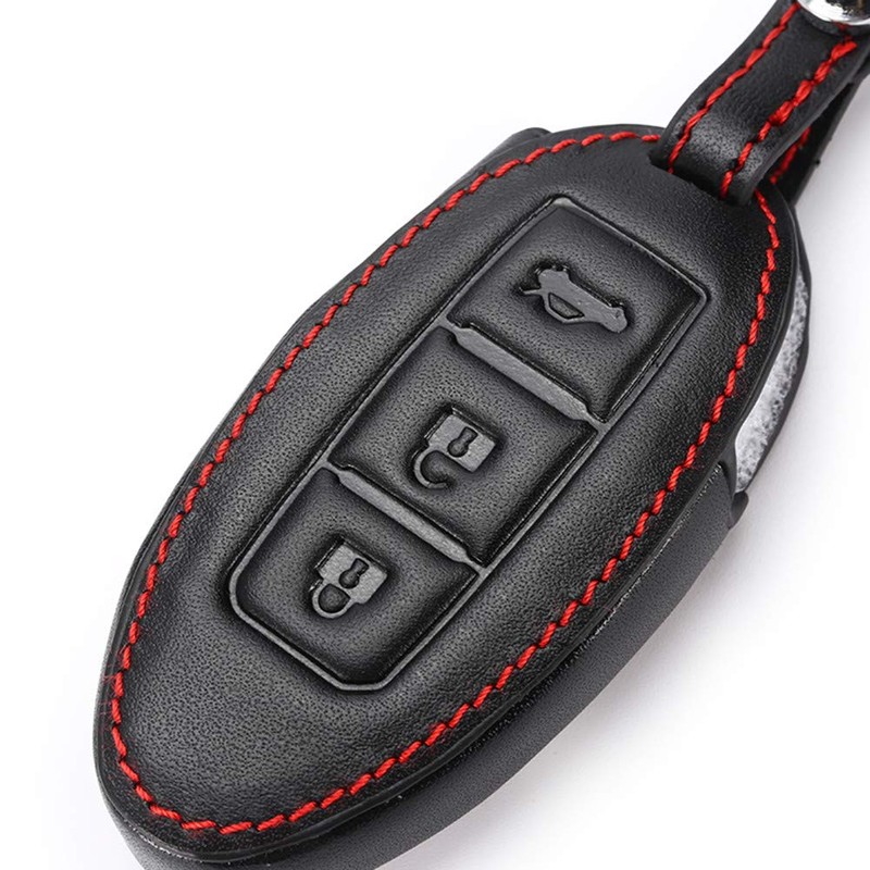 Happyit Leather Car Key Cover Case Keychain for Nissan Qashqai