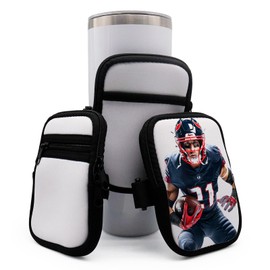 POVOKICI 10 Pack Sublimation Neoprene Water Bottle Pouch with Pocket, for 40oz Tumblers, IceFlow 20oz 30oz Gym Water Bottle Pouch with Strap