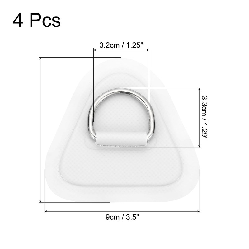 PATIKIL 3.5" Paddle Board D Rings, 4 Pcs Stainless Steel
