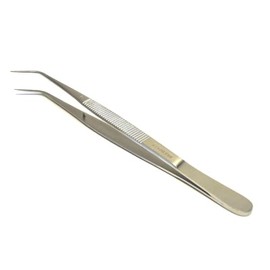 Stainless Steel Tweezers, with Curved Serrated Tip Multipurpose Tweezers Sewing Machine Tweezers Forceps for Craft Repairing
