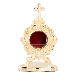 NKlaus Exquisite Gold-Plated Reliquary Ideal for Holy Relics 10cm High Devotional 15895