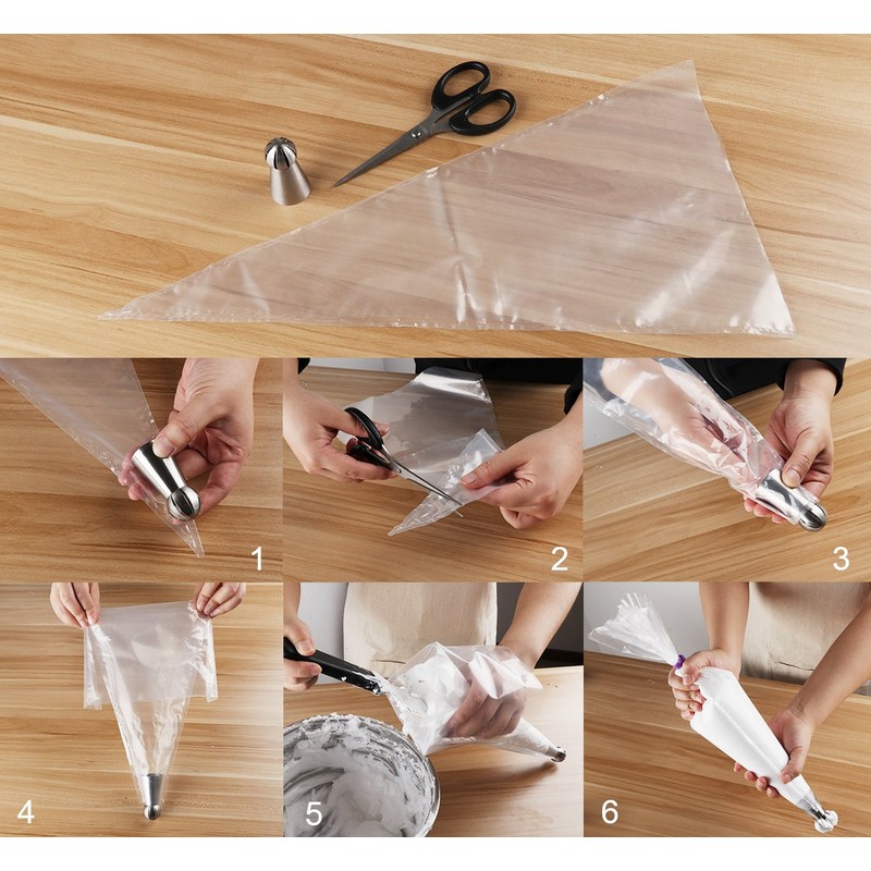 ilauke 100 Pack Cake Decorating Supplies 18 inch Piping Bags