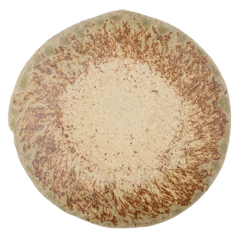 Marui Pottery 3-4082 Shigaraki Ware Hechimon Plate, Diameter Approx. 4.3