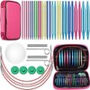 Dovhmoh 26 Pieces Aluminum Interchangeable Circular Knitting Needle Set,13 Size