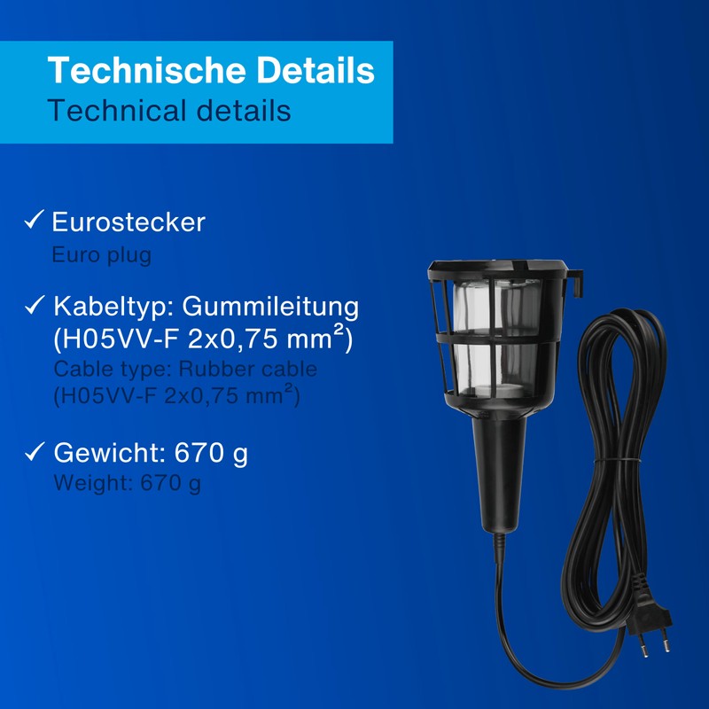 REV Ritter 0090810511 Work Lamp ISO 60 W 5 m