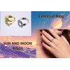 LKingel 1 Pair Celestial Sun and Moon Ring Set for