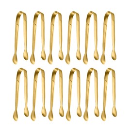 12-Pack Small Ice Tongs Sugar Tongs Stainless Steel Mini Serving Appetizer Tongs for Party Coffee Tea Wine Bar Kitchen