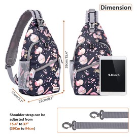 Sling Bag,Crossbody Sling Backpack Shoulder Chest Bag for Women Men - Travel Hiking Daypack,By ZOMAKE(Bee blue)