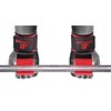 Weight Lifting Hooks Red Straps Pair, Neoprene Padded Wrist Wrap