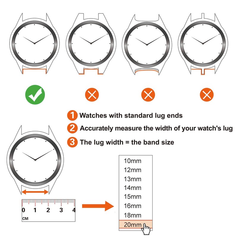 ANNEFIT Women's Leather Watch Band 16mm with Rose Gold Buckle,