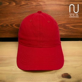 Tuxcinturones Gorras de béisbol, 100% algodón, Estilo Polo, Liso, en Blanco, tamaño Ajustable Unisex Abierta (Rojo)