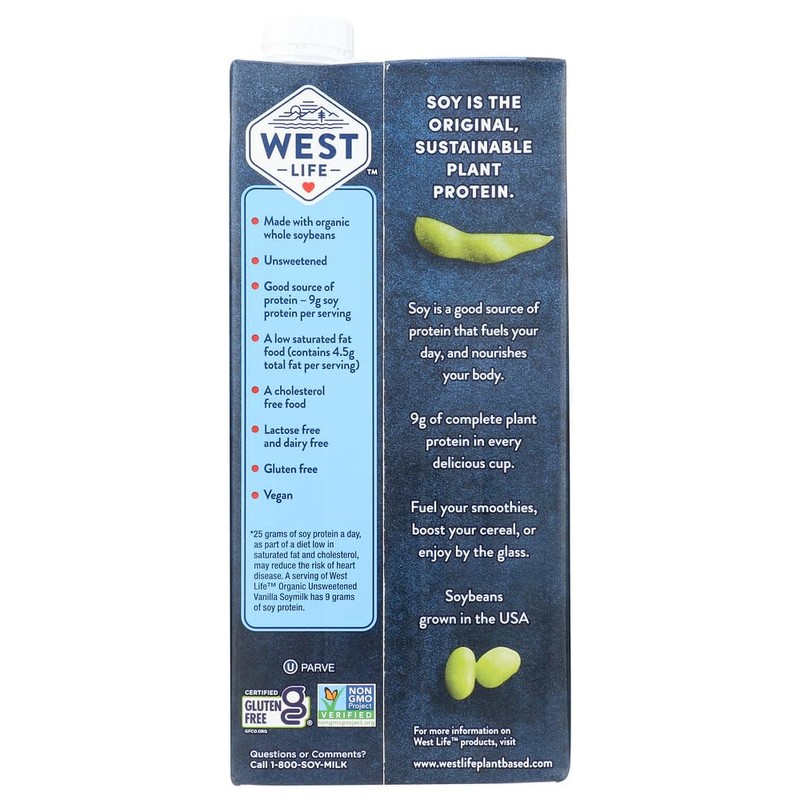 Westsoy Organic Unsweetened Vanilla Soymilk 32 ounce (2 pack -