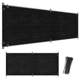 JXXXN 3.2'x16.5' Black Balcony Privacy Fence Screen, Windscreen Cover Fabric Shade Netting Mesh for Deck, Patio, Backyard, Outdoor Pool, Porch, Railing
