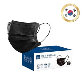 Myeongjin Daily Dental Mask Disposable Summer Domestic Droplet 50 Sheets Black Large / 덴탈마스크 일회용 여름 국산 비말 50매 블랙 대형