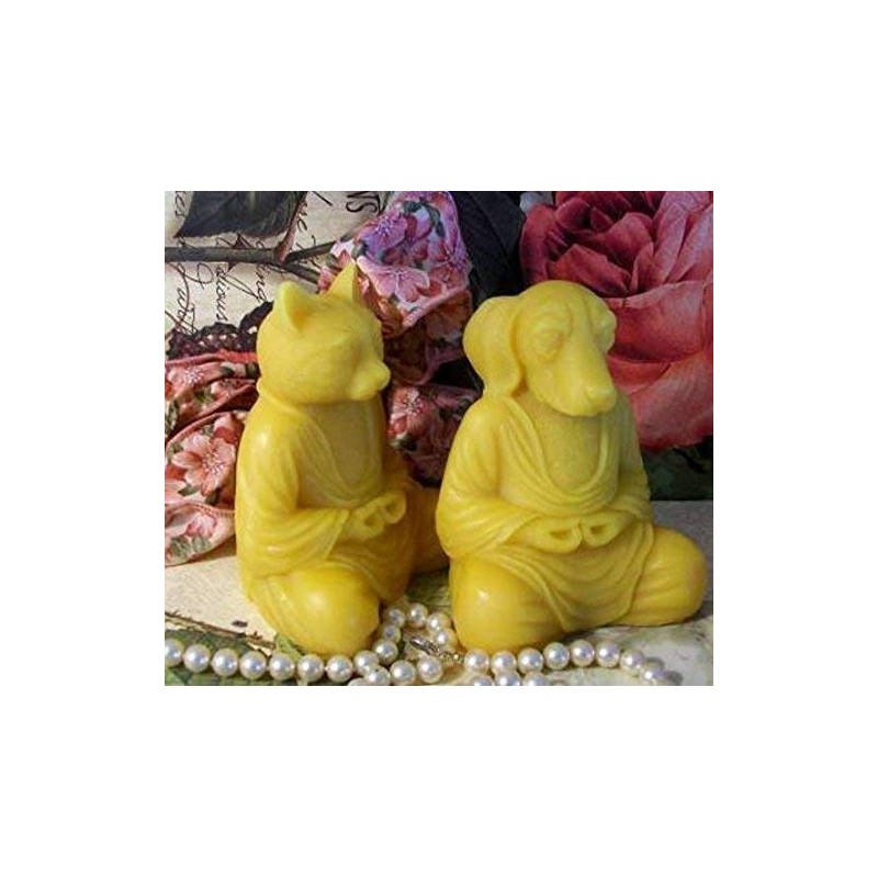 Beeswax Buddha Zen Dog Candle