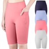 BIG ELEPHANT 4 Packs Girls' Athletic Bike Shorts, Dance Yoga