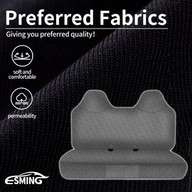 ESMING Custom Fit Front Bench Seat Cover for Ford F250 F350 F450 F550 1999-2007 Super Duty, Durable Oxford Cloth Truck Seat Cover with Utility Pockets - Gray