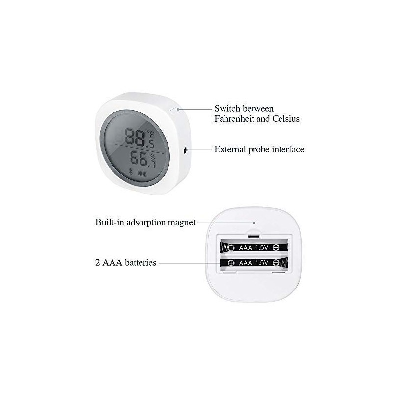 Inkbird Wireless Bluetooth Thermometer/Hygrometer, Indoor and Outdoor Usage, Probe Included,