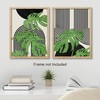 SIGNWIN Adhesive Canvas Poster Set Mid-Century Modern Emerald Green Tropical