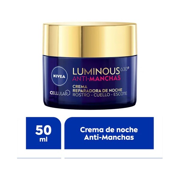 Crema Facial Noche NIVEA Luminous con Ácido Hialurónico 50ml Tipo