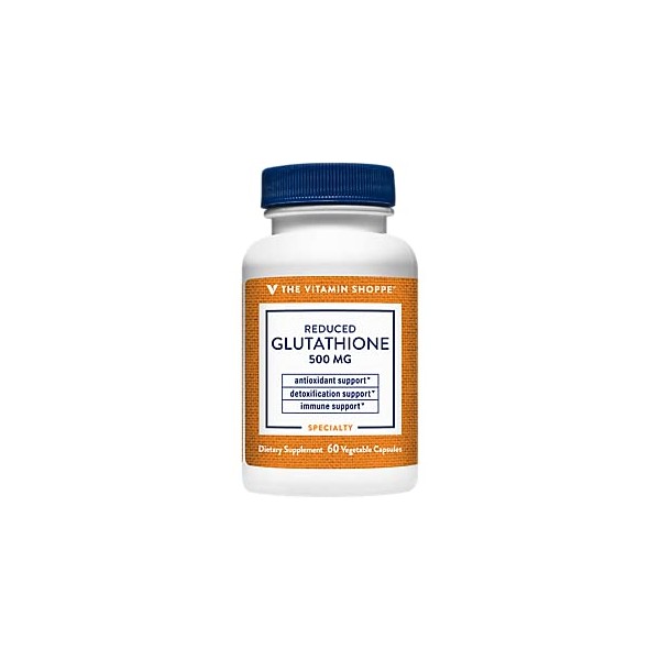 The Vitamin Shoppe Reduced Gluthathione 500MG, Antioxidant Supplement That Supports Immune Cellular Health (60 Capsules)