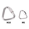 M6 Delta Quick Link 304 Stainless Steel Triangular Carabiner Buckle,