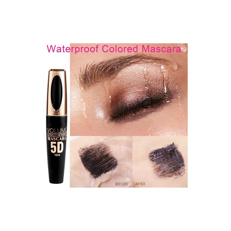 Máscara de pestañas blanca para pestañas, máscara de color impermeable