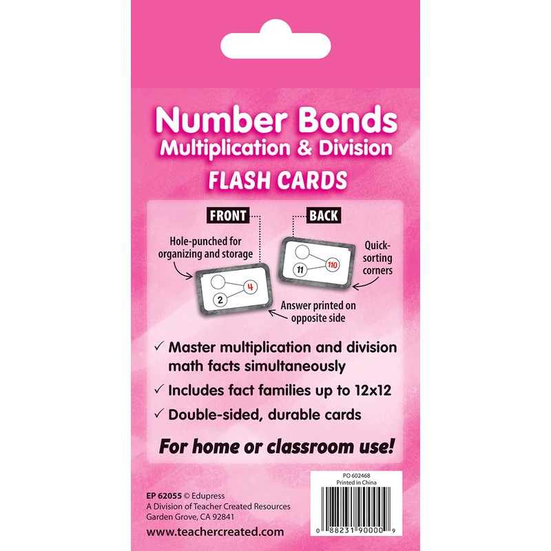 Teacher Created Resources Number Bonds Flash Cards - Multiplication &