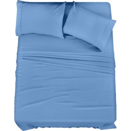 Utopia Bedding Utopia Bedding King Bed Sheets Set - 4 Piece Bedding - Brushed Microfiber - Shrinkage and Fade Resistant - Easy Care (King, Dutch Blue)