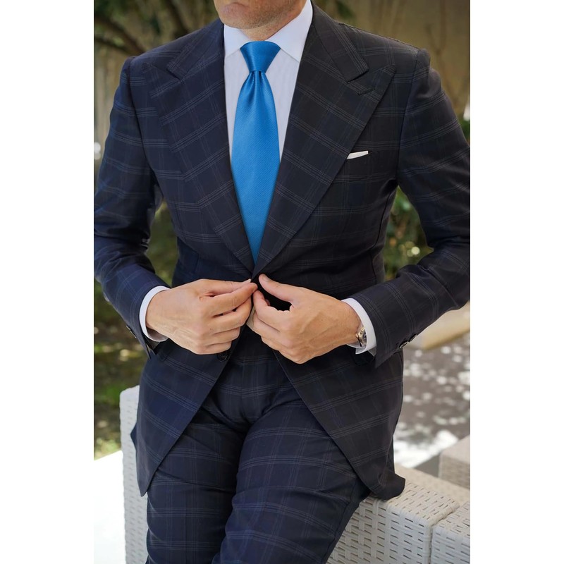 Enlision Solid Men's Wedding Ties and Pocket Square Set Plain