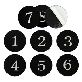 StayMax Acrylic Round Locker Number Tag Sticker Door Sign House Number Room Number with Self-Adhesive Tape (1-25, Black)